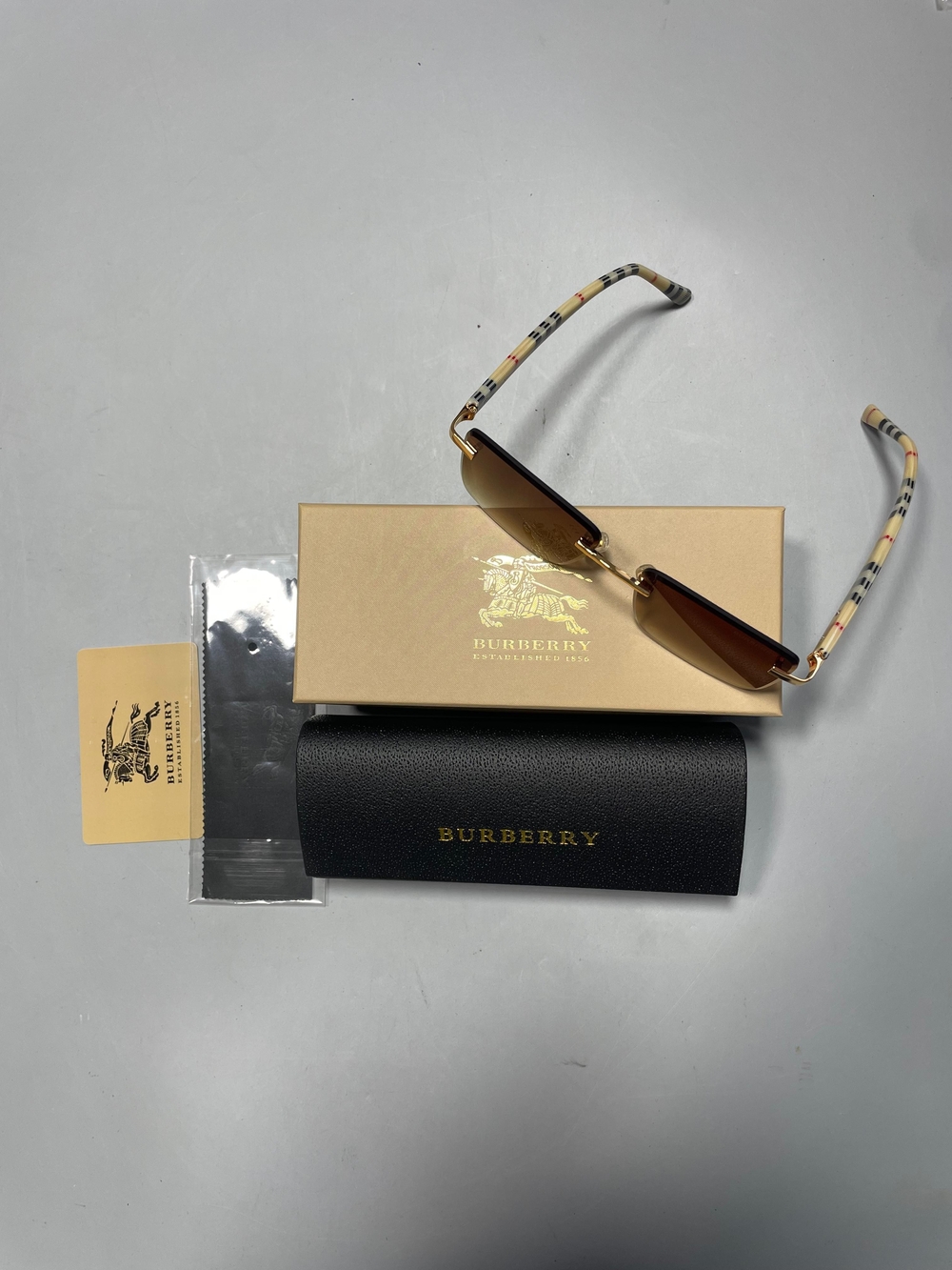 Burberry Brown Gradient Rimless Sunglasses